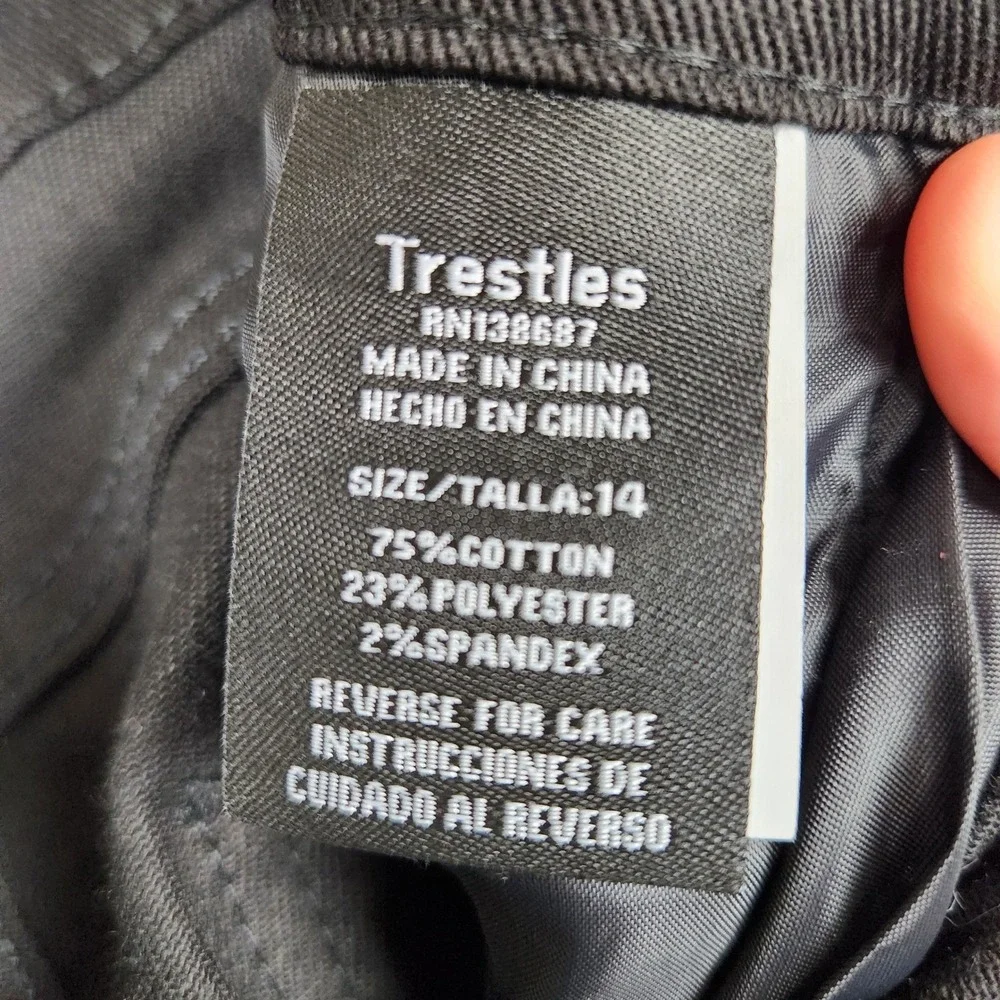 NWT Trestles Supply Co Girls Black Moto Distressed Jeans Size 14